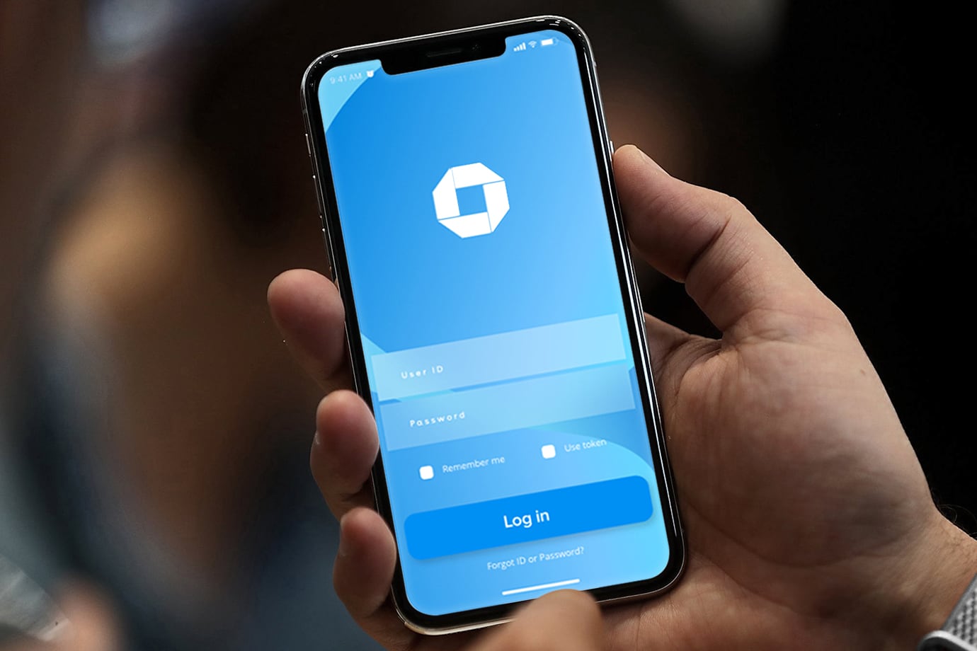 The Chase iPhone app featuring the logo